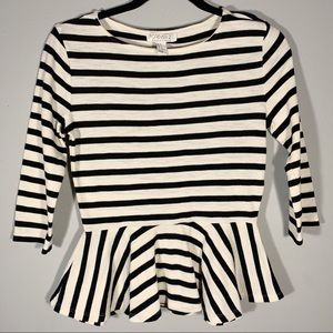 Forever 21 Peplum 3/4 Sleeve Top